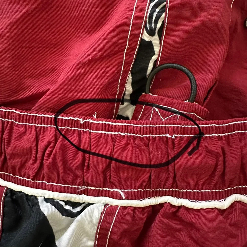 Mad Iguana Sportswear‎ youth XL Red Tribal Wave Board Shorts Cargo Swim Trunks